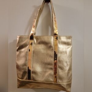 Gold Tote Bag with Crossbody